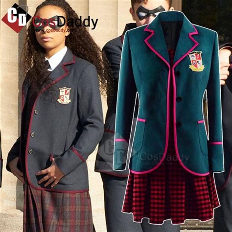 The Umbrella Academy Cosplay Outfit Girls School Uniform Red TV Costume