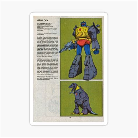 "Grimlock Dinobots Autobots Transformers G1 character" Sticker for Sale ...