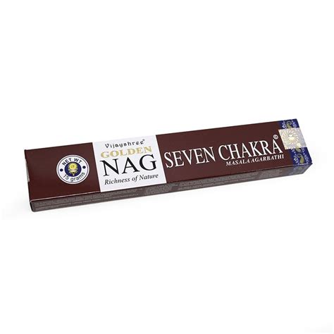 Golden Nag Champa 7 Chakras Incense Sticks Nag Champa Seal Ethike