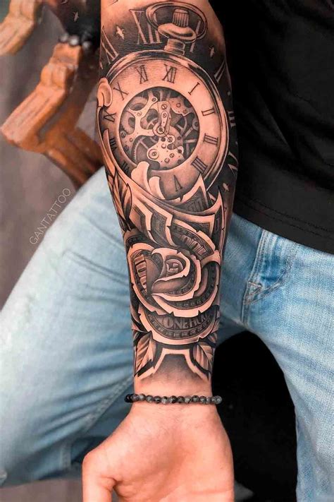 Timepiece And Roses Tattoo By Anthriller Montana Artofit