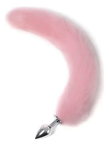 Plug Anal Cola De Zorro Cafe Metalico Acero Inoxidable Color Rosado Mercadolibre