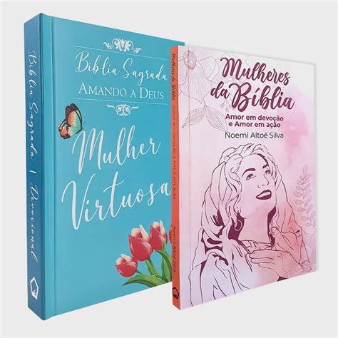 Kit 2 Livros Bíblia nvi Capa Dura Devocional Amando a Deus Mulher