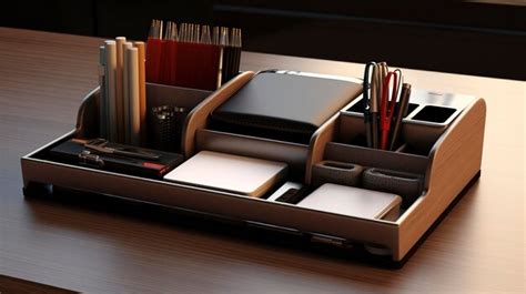 Premium Photo | A photo of a desk organizer with compartments for ...