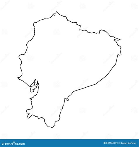 Ecuador Map Outline Country Stock Vector Illustration Of Silhouette