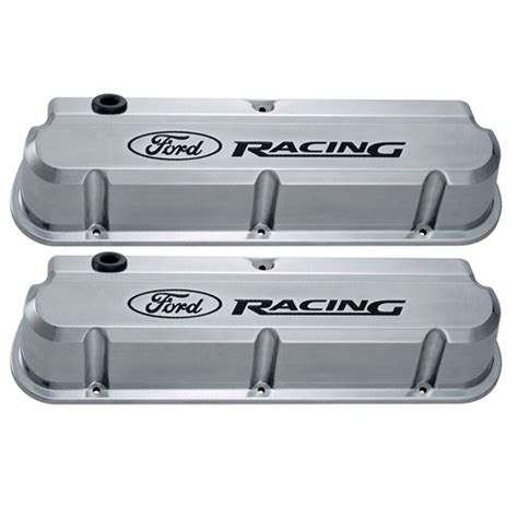 Ford Performance Valve Cover Slant Edge Polished Ford Racing Pair 289