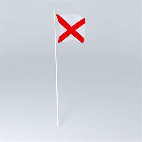 St Patricks Cross Flag On Pole Free 3d Model Cgtrader