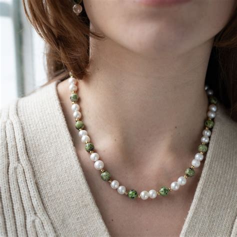 Pearl Jade Necklace Etsy