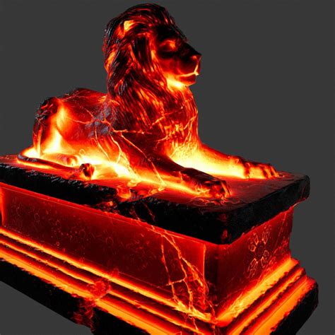 Lava Lion Statue Cgtrader