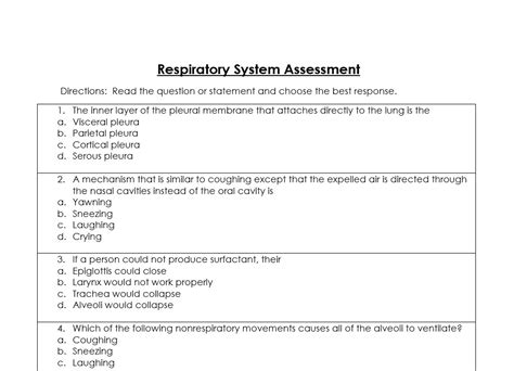 Respiratory System Assessment Anatomy Biology Nursing Quiz Made