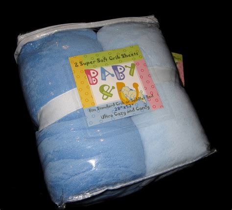 FULL CRIB SIZE - Baby & U Super Soft - Blue & Light Blue 2 FITTED SHEETS