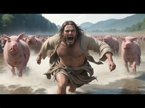 Jesus Sends Demons Into Pigs From Possessed Man YouTube