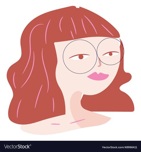 Glasses girl flat Royalty Free Vector Image - VectorStock