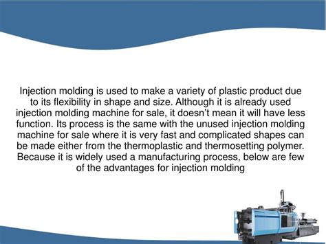 Ppt Advantages Of Injection Molding Machine Powerpoint Presentation