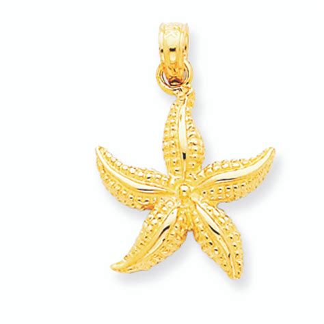 14k Gold Starfish Pendant