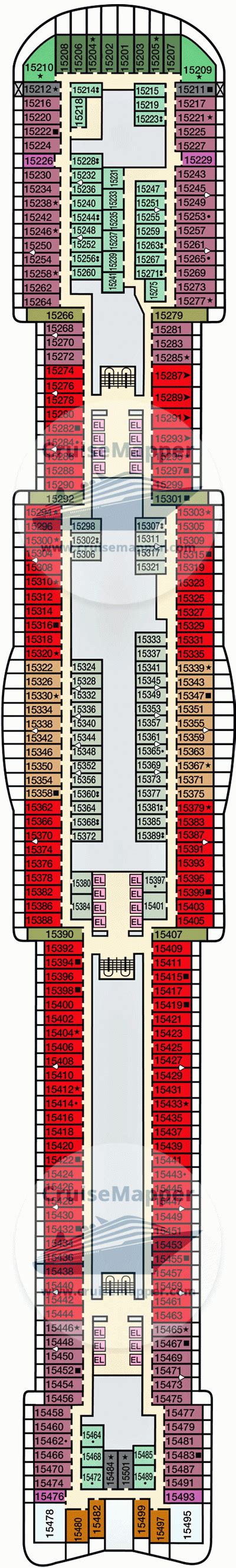 Carnival Mardi Gras deck 15 plan | CruiseMapper