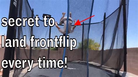 How To Land A Frontflip On A Trampoline For Beginners Youtube