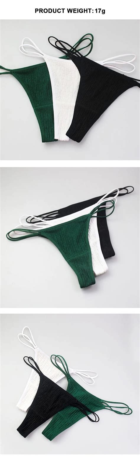 New Sexy Thin Belt One Piece Seamless Low Waist Thong Bikini Quick Drying T Word White