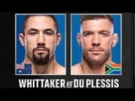 Robert The Reaper Whittaker Vs Dricus Stillknocks Du Plessis