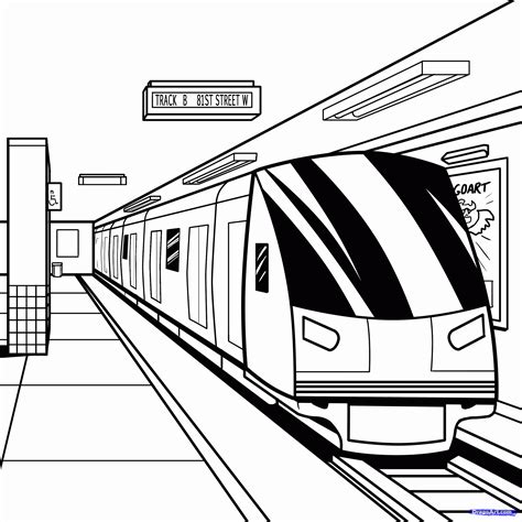 easy train drawing 8