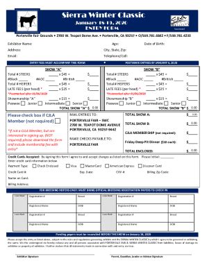 Fillable Online Sierra Winter Classic General Show Rules Fax Email