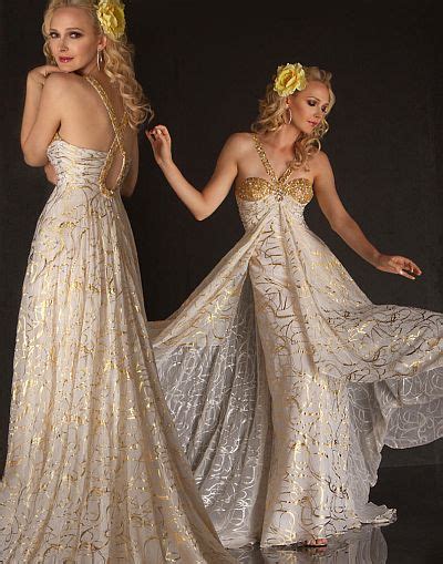 Flash By Macduggal Ivory Gold Greek Goddess Prom Dress 6123l French