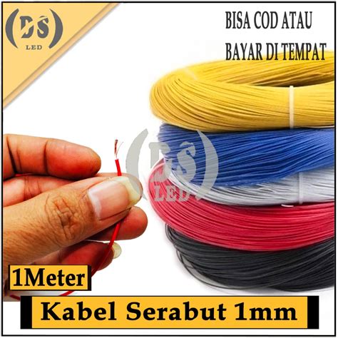 Jual Satumeter Kabel Serabut Kecil 1mm Kabel Tembaga Tunggal Serabut 1x20 Kabel Warna