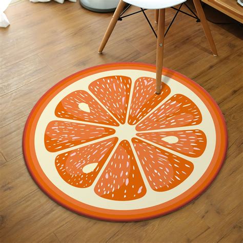 Orange Fruit Rug Kitchen Fruit Carpet Cute Orange Patterned Etsy