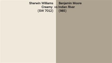 Sherwin Williams Creamy SW 7012 Vs Benjamin Moore Indian River 985