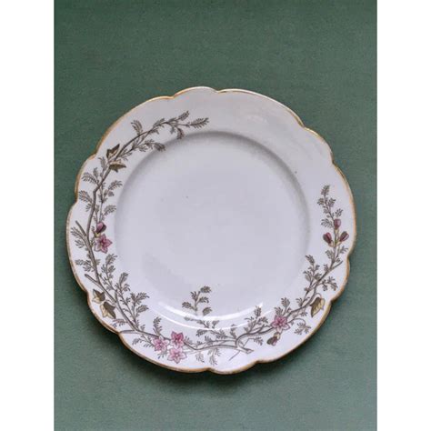 Antique Hand-Painted Floral Pattern Dinner Plates- a Pair | Chairish