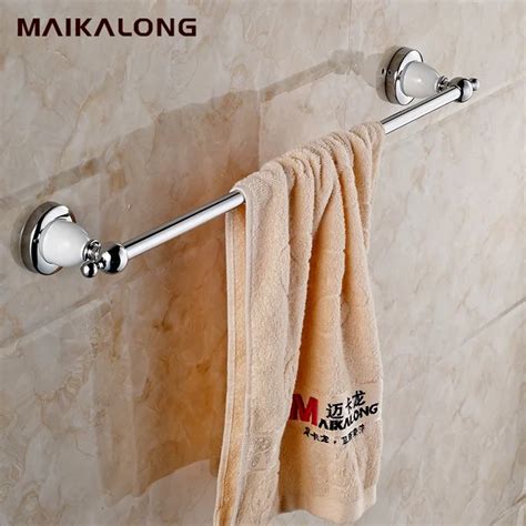 White Porcelain Ceramic Chrome 60cm Single Towel Bar Towel Holder Towel