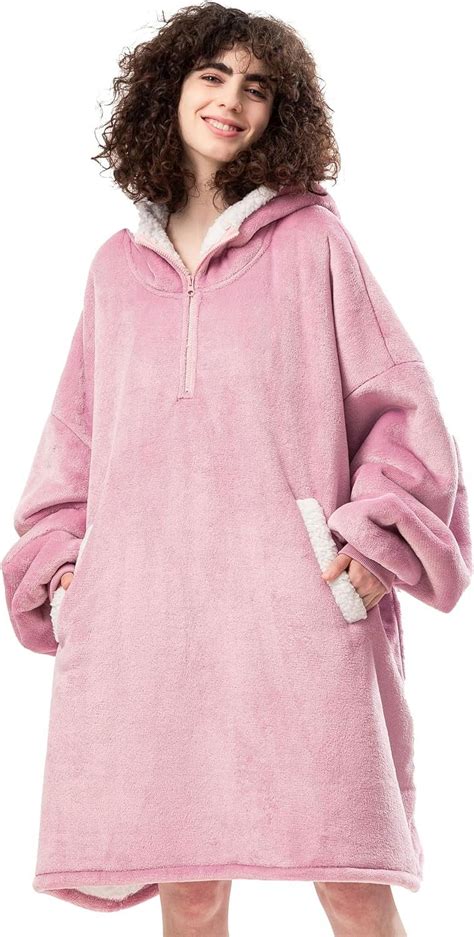 Hblife Oversized Wearable Blanket Hoodie For Adult Thick Sherpa