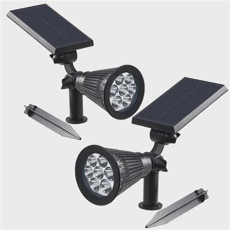 Luminária Solar Espeto 7 Leds Casa Jardim Quintal Kit 2 Uni Rua Casa