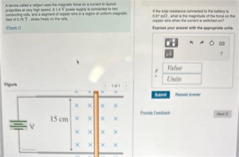 Solved A Device Called A Railgun Uses The Magnetic Force On Chegg