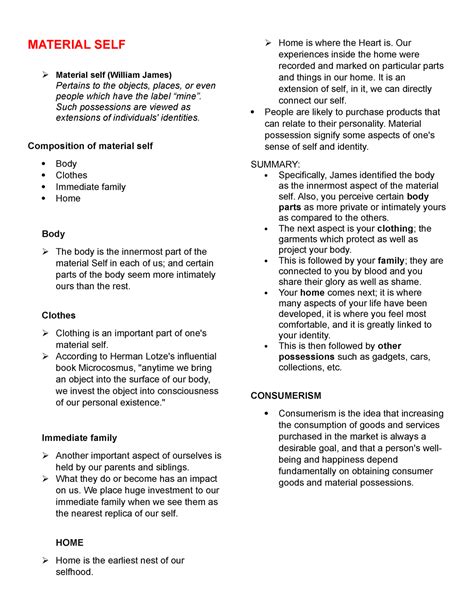 Ge 1 Understanding The Self Material Self Material Self William