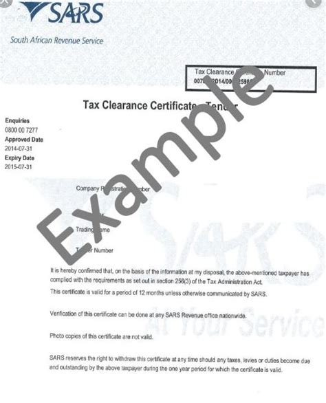 TAX CLEARANCE CERTIFICATE TCC K S Accounting Services