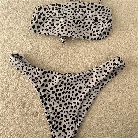 Dalmatian Patterned Bikini Summer Blackandwhite Depop