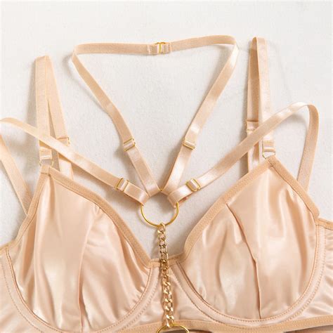 Big Secret Leather Lingerie Set With Garters Shiny Fashion Lale Look