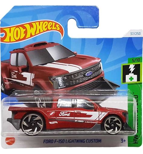Hot Wheels Ford F 150 Lightning Custom HW Green Speed 5 10 HTB82 Tarjeta Corta Rojo