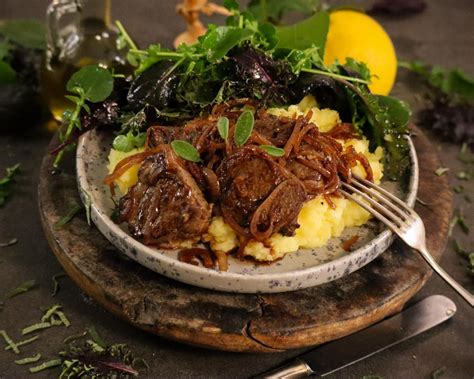 Gebratene Leber Mit Zwiebeln Und Knoblauch Kartoffelstampf