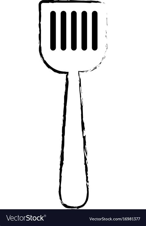 Metal Steel Live Fire Spatula With Wood Handle Vector Image