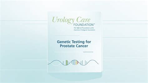 Genetic Testing For Prostate Cancer Urology Care Foundation Youtube