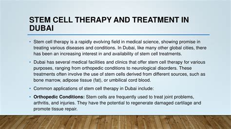 Ppt Stem Cell Therapy And Treatment In Dubai Powerpoint Presentation