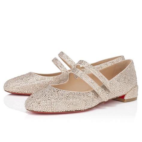 Sweet Jane Strass Ballerinas Veau Velours Nude Christian Louboutin United States