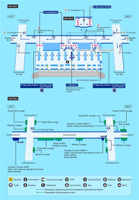 Guide for facilities in Bangkok Suvarnabhumi International Airport ...