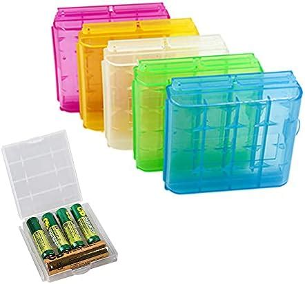 6 Pcs Hard Plastic Battery Case Battery Organizer Holder Battery