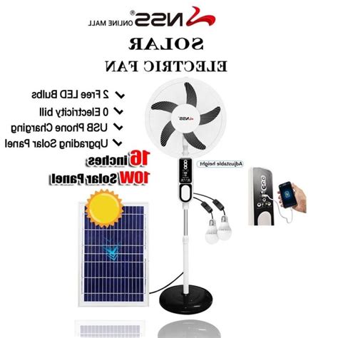 Cod Nss Solar Fan Solar Electric Fan Inch Rechargeable Fan W Panel