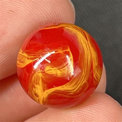 Vintage Akro Agate Peltier Christensen Swirl Glass Marble 58 Red