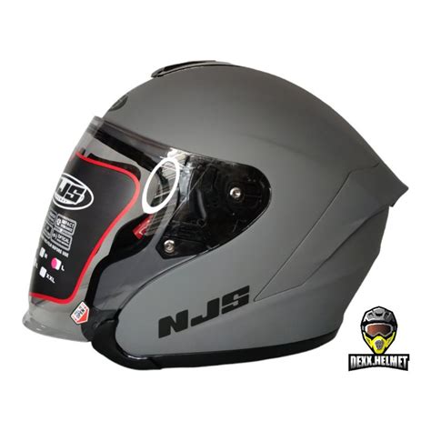 Jual Helm NJS Kairoz Stone Grey Doff Original Half Face Shopee Indonesia