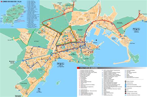 Ibiza Town Services Map - Ontheworldmap.com