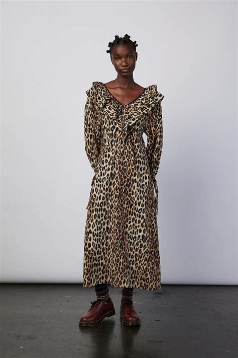 Damson Madder Barbs Leopard Ruffle Dress